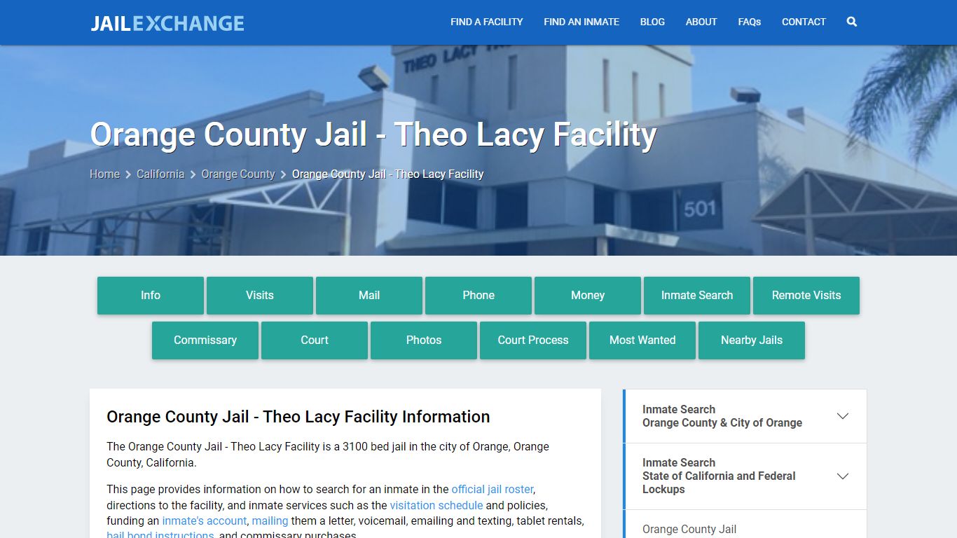 Orange County Jail - Theo Lacy Facility - Jail Exchange